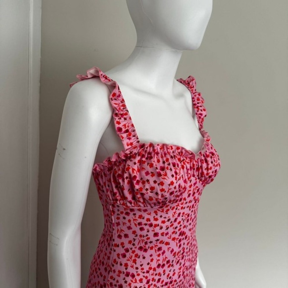 Commense Ruched Detail Cami Floral Bohemian Vacation Midi‎ Sundress Size S - Picture 14 of 17
